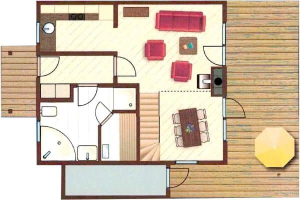 Ferienhaus Falster XL in Bad Saarow am Scharmützelsee – Ansicht Grundriss des Erdgeschosses